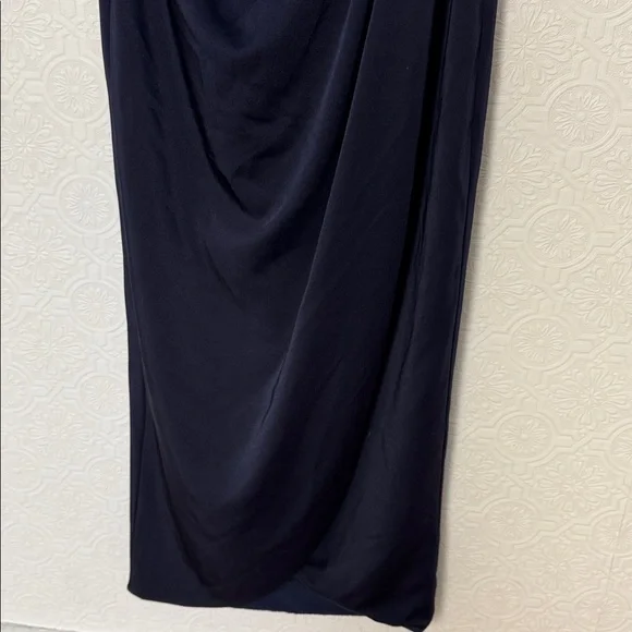 La Femme 25206 Surplice Off The Shoulder Navy Blue Evening Dress Maxi Gown Event